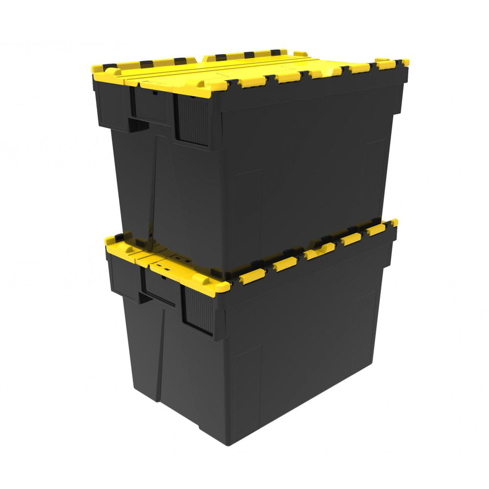 Pack of 2 x 80L Attached Lid ALC Containers (400mm high)-LH-Plastic Box Shop
