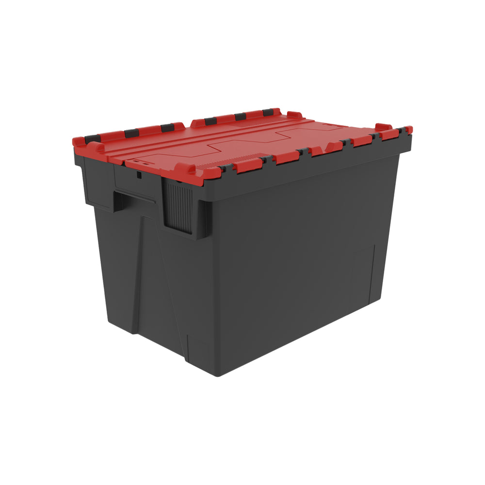 SINGLE - 400mm Attached Lid Container Recycled-LH-Plastic Box Shop