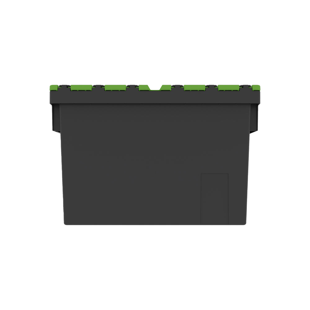 SINGLE - 400mm Attached Lid Container Recycled-LH-Plastic Box Shop