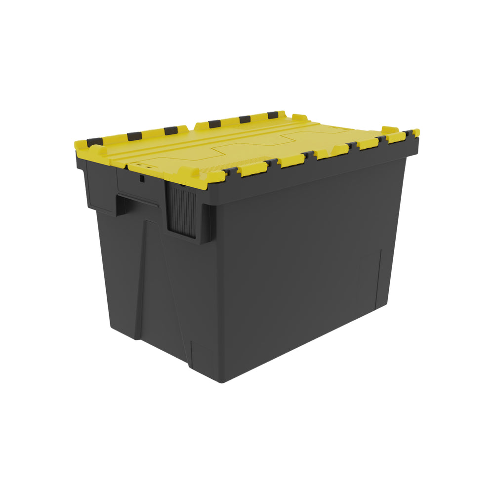 SINGLE - 400mm Attached Lid Container Recycled-LH-Plastic Box Shop