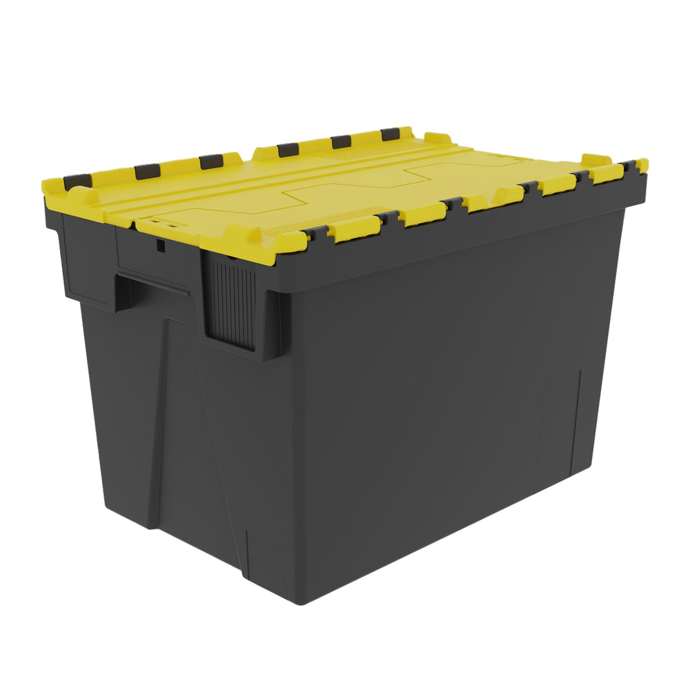 Pack of 2 x 80L Attached Lid ALC Containers (400mm high)-LH-Plastic Box Shop