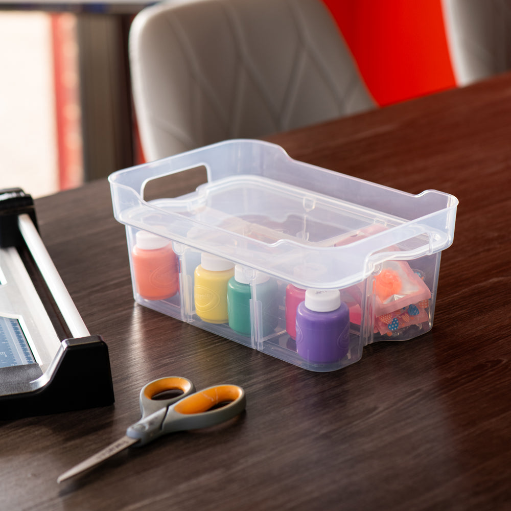 Small Organise Me Plastic Compartment Box - Clear-Strata-Plastic Box Shop