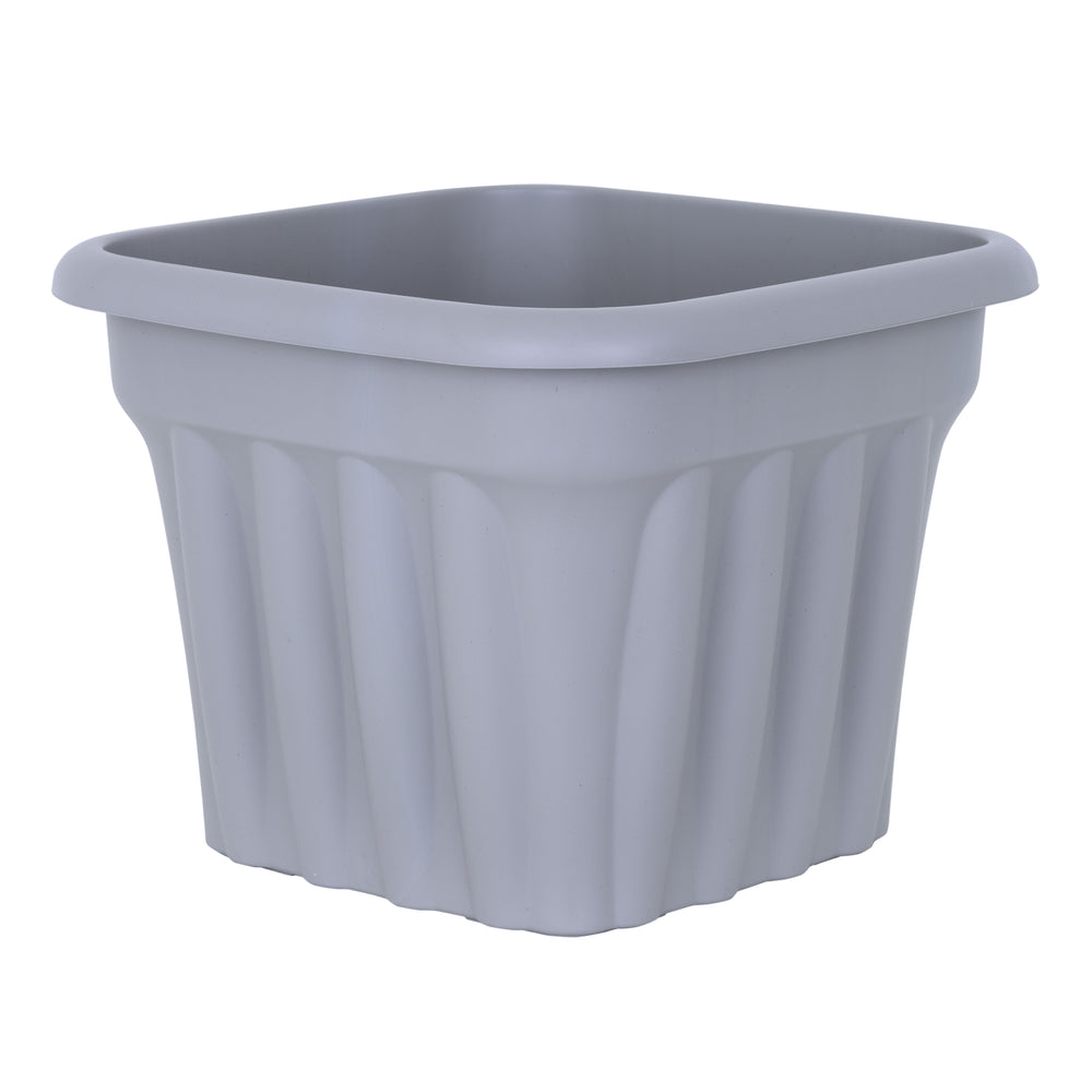 Pack of 2 x 49cm Vista Large Square Plastic Planter-Wham-Upcycled Grey-WM49VSPUGP2-Plastic Box Shop