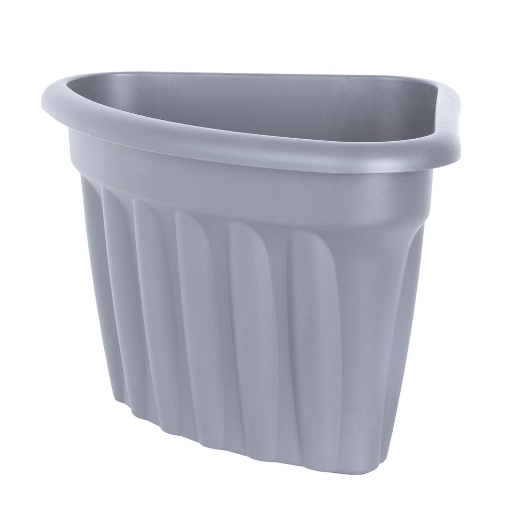 Pack of 2 x Vista 40cm Corner Plastic Planters-Wham-Upcycled Grey-WM40VCP2UG-Plastic Box Shop