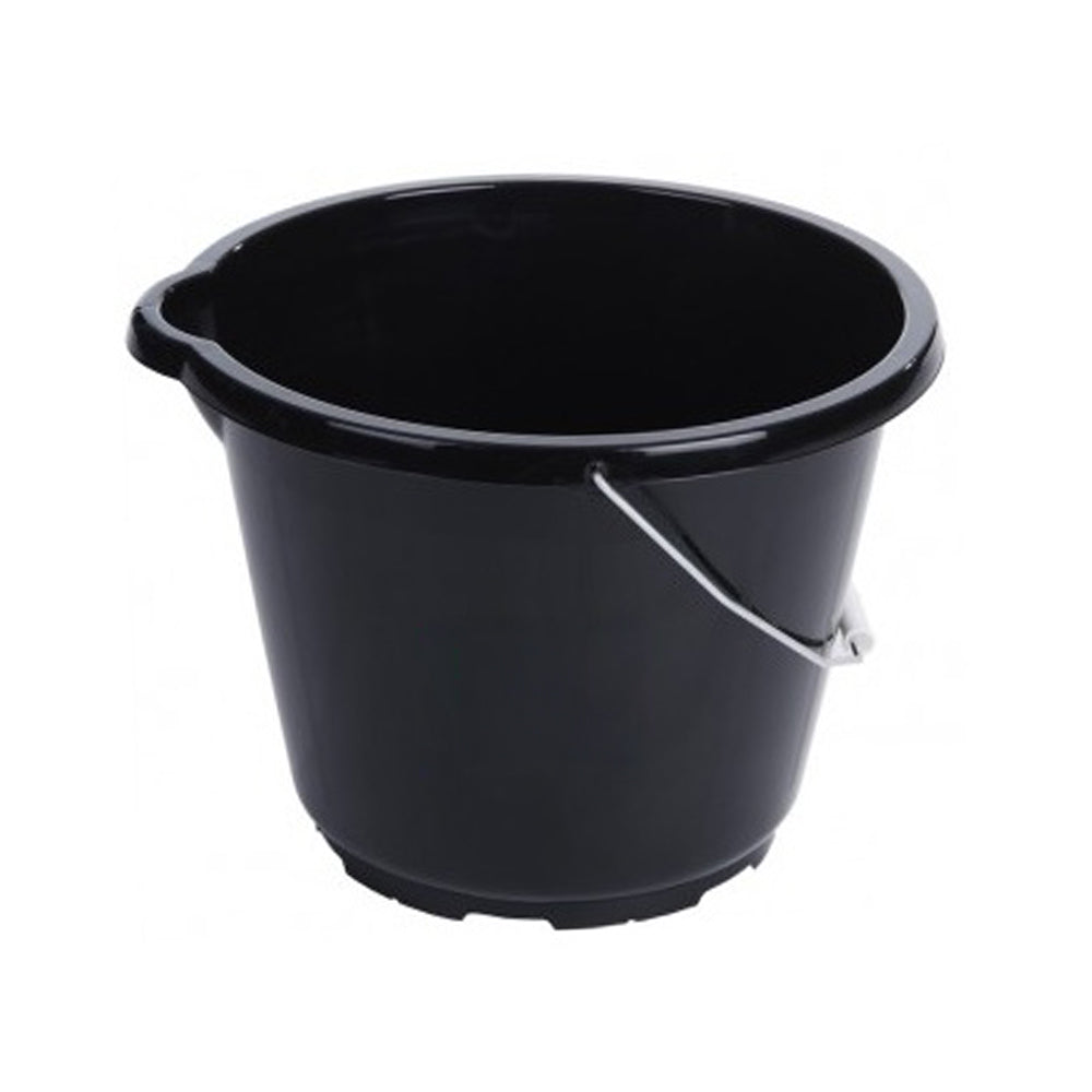 12 Litre Eden Tough Bucket Black with Metal Handle (11735)-Wham-Plastic Box Shop