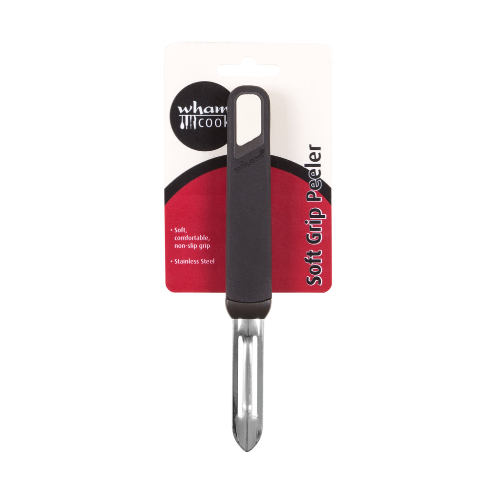 Wham Soft Grip Fixed Head Straight Peeler (21912)-Wham Cook-Plastic Box Shop