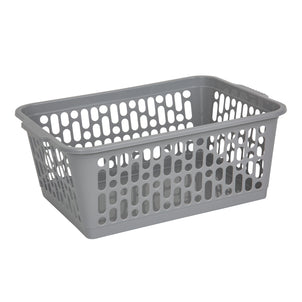 Pack of 2 x Large Plastic Handy Tidy Baskets-Wham-Cool Grey-WMTP2CG-Plastic Box Shop