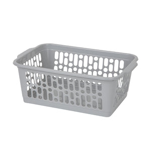 Medium Multi-Colour Plastic Storage Basket (Pack of 3)-Wham-Cool Grey-WMTP3CG-Plastic Box Shop