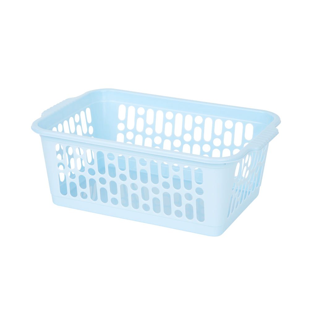 Medium Multi-Colour Plastic Storage Basket (Pack of 3)-Wham-Cool Blue-WMTP3CB-Plastic Box Shop